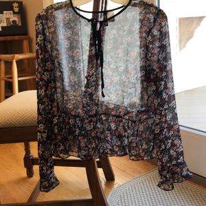 Sheer floral blouse